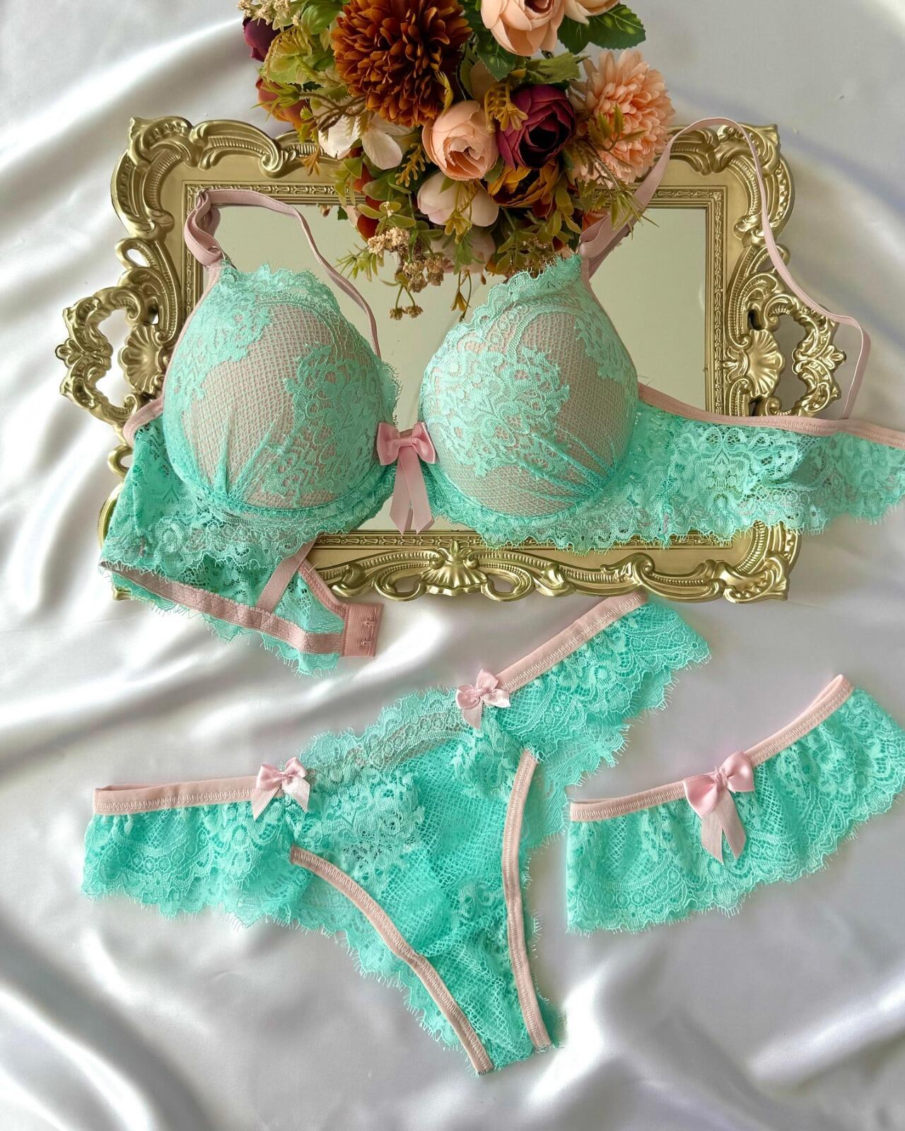 CONJUNTO CLARITA (FIO DUPLO RENDADO) COM PERNEIRA - Imagem 6