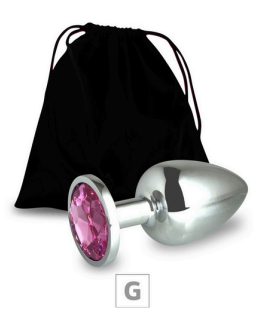 PLUG DE METAL G - PEDRA ROSA