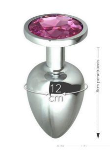 PLUG DE METAL G - PEDRA ROSA - Imagem 2