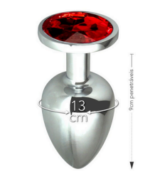 PLUG DE METAL G - PEDRA VERMELHA - Imagem 2