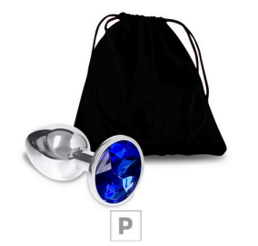 PLUG DE METAL P - PEDRA AZUL