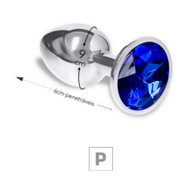 PLUG DE METAL P - PEDRA AZUL - Imagem 2