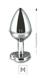 PLUG DE METAL M CORAÇÃO - PEDRA ROXA - Imagem 2