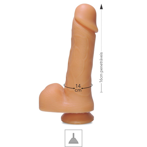 PRÓTESE 16X14CM COM VENTOSA E ESCROTO - BEGE - Imagem 2