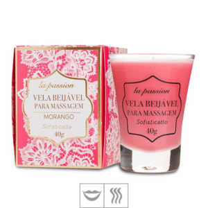 VELA BEIJÁVEL LA PASSION 40G - MORANGO